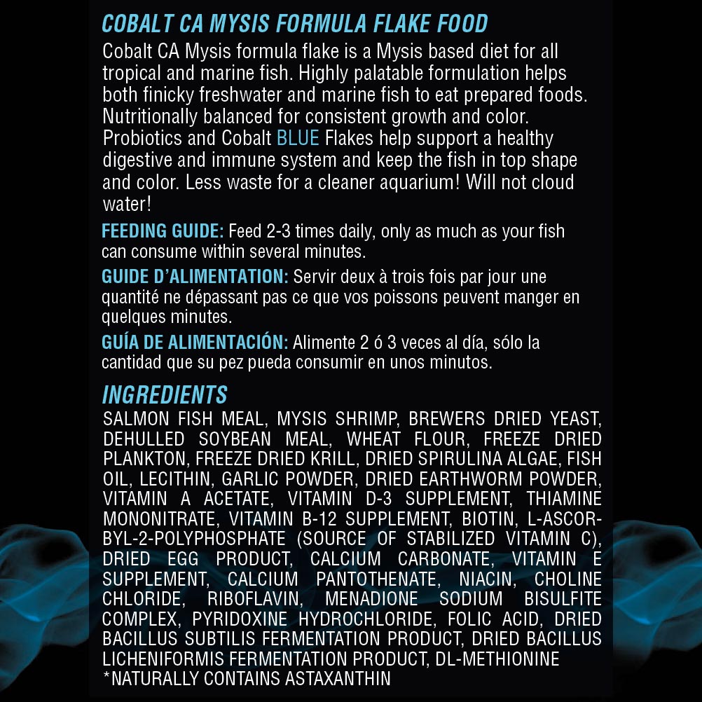 CA Mysis Flake Ingredients