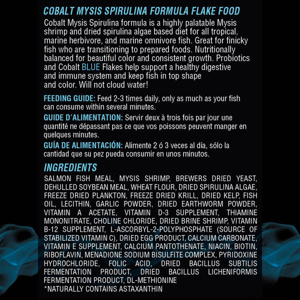 Mysis Spirulina Flake Ingredients 
